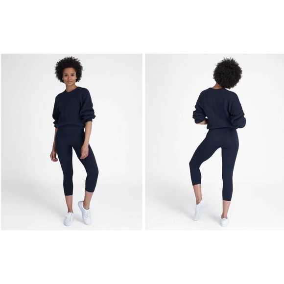 New NWT Spanx Look At Me Now Leggings In Port Navy XS‎ - Picture 1 of 8